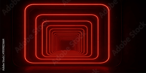 Abstract red background vector illustration featuring a glossy glass button set and a metallic 3d square frame template for web app design
