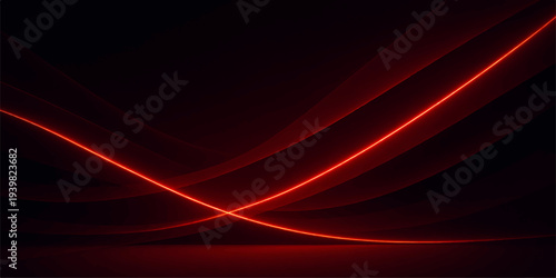 An abstract red wave background design featuring a vibrant flow of glowing lines and curved motion patterns creating a textured vector illustration backdrop with subtle purple and blue light accents