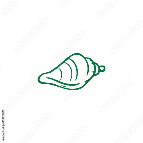 Minimalist Outline of a Seashell on a White Background Isolated Vector Art
