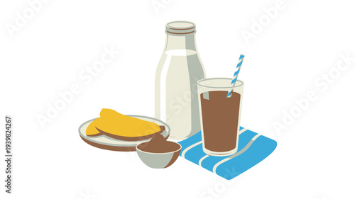 Isometric Milk Chocolate Snacks Composition