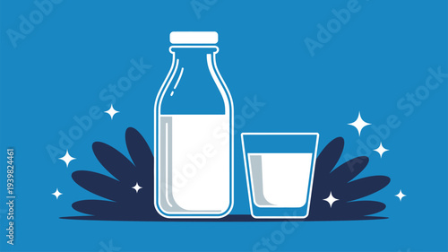 Milk bottle glass illustration