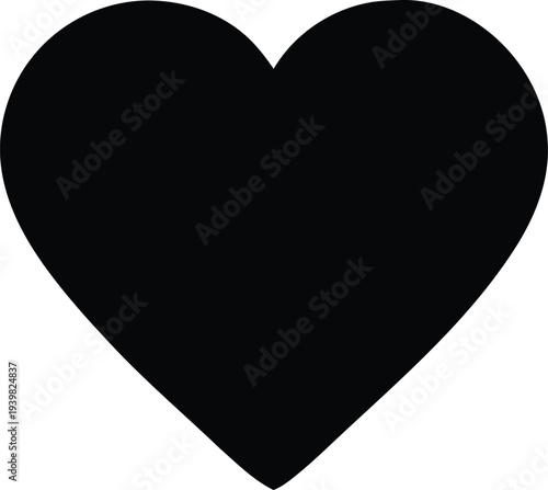 A large black heart on a white background