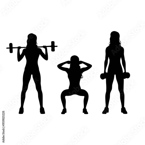 Women engaging in various strength training exercises with dumbbells