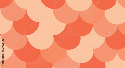 Abstract seamless pattern of overlapping scales in warm coral and peach tones, perfect for backgrounds and design.