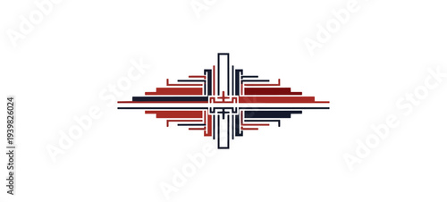 Abstract geometric design with mirrored symmetry on black background