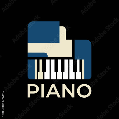 A sleek and modern piano graphic design that embodies the artistry of music, perfect for promoting music schools, performance events, or artistic endeavors in music education.