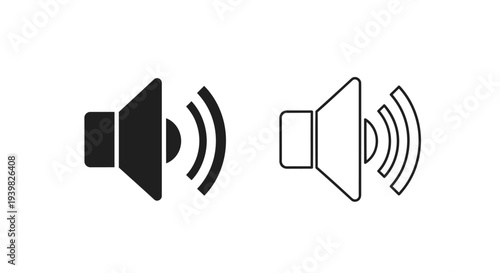 Modern mono speaker icons set Vector