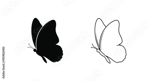 Minimal butterfly design vector Vector