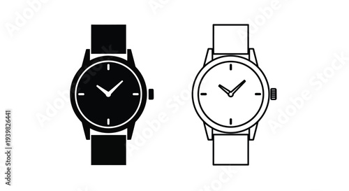 Minimalist wristwatch designs Vector