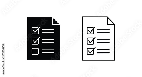 Checked document list icons Vector