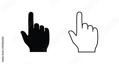 Hand gestures: pointing fingers vector icons Vector
