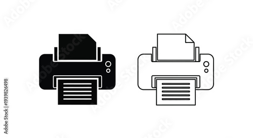Modern printer icons set Vector