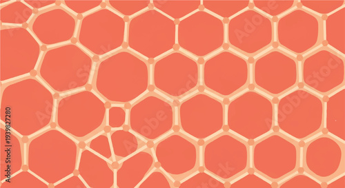 Modern abstract geometric background featuring an intricate hexagonal grid pattern, symbolizing connection, technology, and cellular structures.