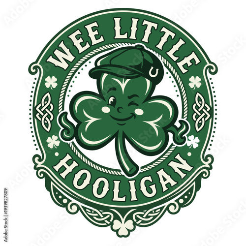 Wee Little Hooligan Funny Clovers Kids Teen St Patrick's Day T-Shirt