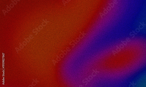 Tableau sur toile Dark low-key grainy gradient with deep red shadow area and diagonal violet blue