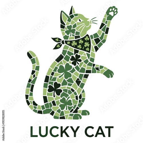 St Patricks Day Shamrock Cat Saint Pattys Women Kids Men T-Shirt