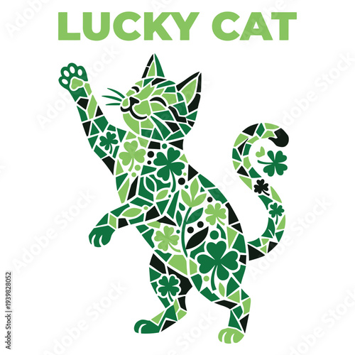 St Patricks Day Shamrock Cat Saint Pattys Women Kids Men T-Shirt