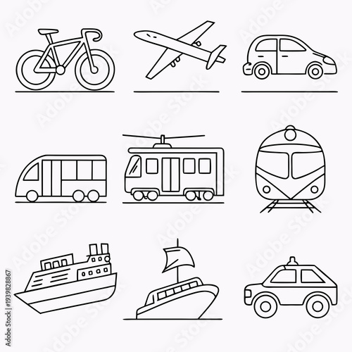 Various transportation modes for travel and commute