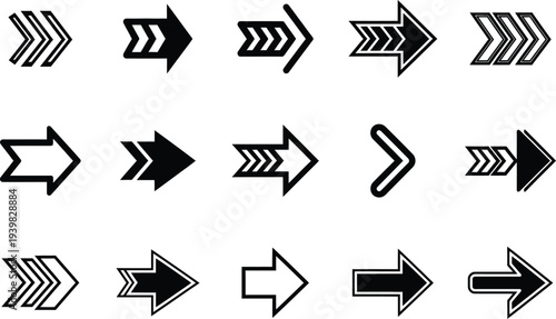 Collection of various arrow symbols and icons