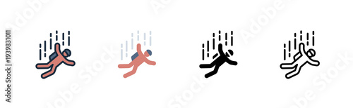 carabiner icon climbing hook gear rope connector various style icon design vector illustration