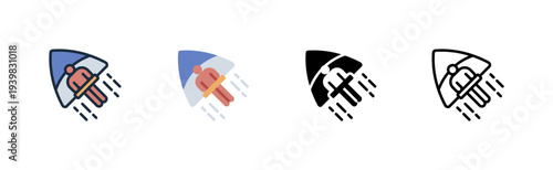 walking rope icon balance challenge act extreme various style icon design vector illustration