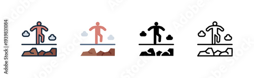 rafting icon river boat water sport adventure various style icon design vector illustration