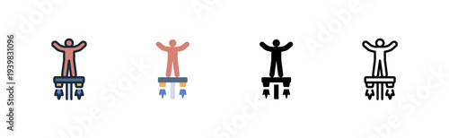 canoeing icon river boat water sport adventure various style icon design vector illustration