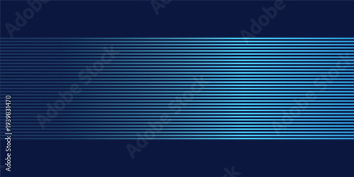 Dark blue abstract background with flowing horizontal neon lines and smooth wave motion, creating a futuristic and high tech visual for digital and corporate design.