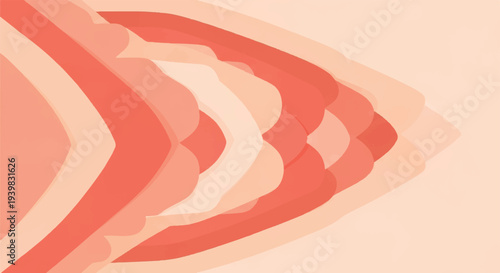 Modern abstract background with flowing wave patterns in a harmonious palette of coral, peach, and light orange hues, perfect for contemporary design.