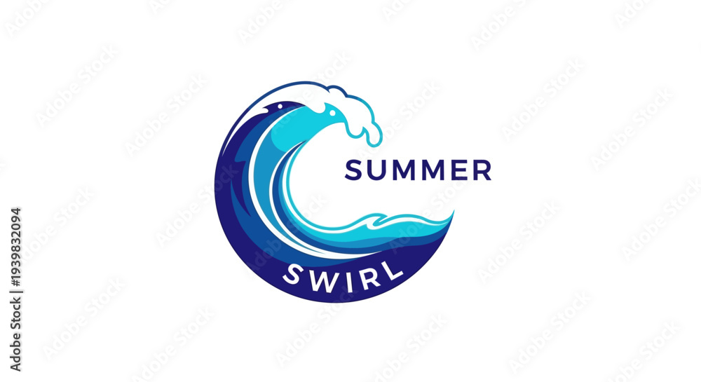 Obraz premium Summer Swirl Wave Logo Design Element.