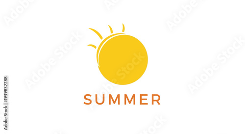 Simple Summer Sun Graphic Illustration.