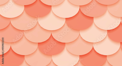 Abstract coral and peach scallop pattern background with soft shadows, creating a gentle, textured graphic design for modern digital projects and invitations.