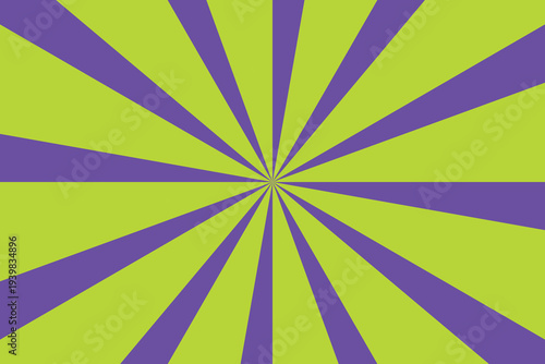 A vibrant burst of radial lines in striking purple and bright lime green creating a dynamic visual