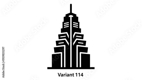 Stylized Tower Building Vector Illustration.