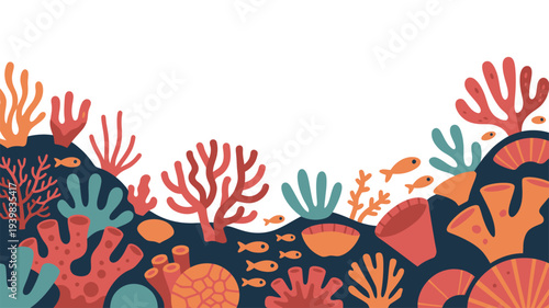 Vibrant underwater coral landscape