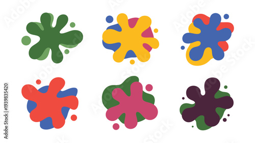 Vibrant splash blot shapes
