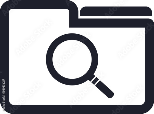 フォルダ検索アイコンのシンプルなベクターアイコン