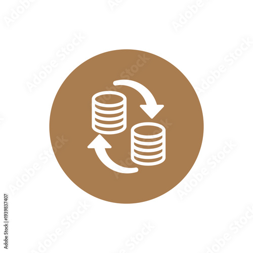 flat design vector of coin exchange, coin conversion
