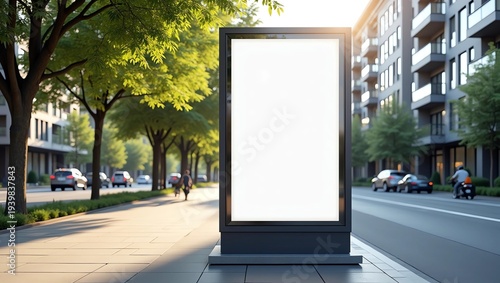 3d Blank street billboard on the Street 