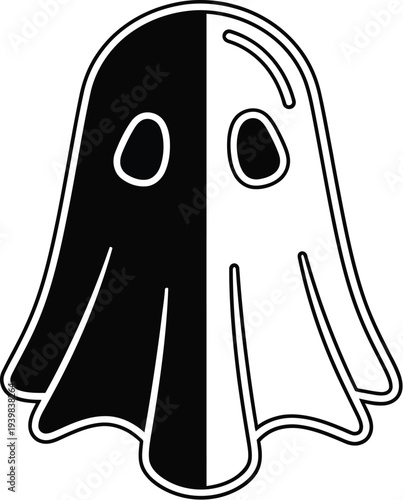 Dove pair silhouette and line art Vector