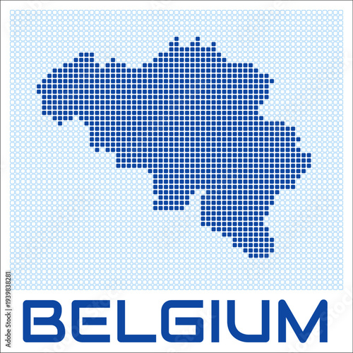 Belgium dot map. Dotted shape of the country. Belgium boundary dots with title. Vector illustration.