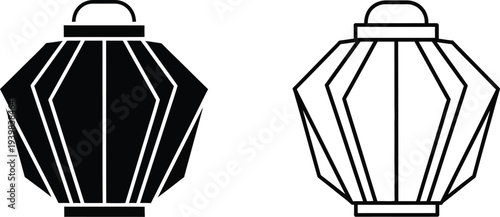 Black and white lanterns Vector