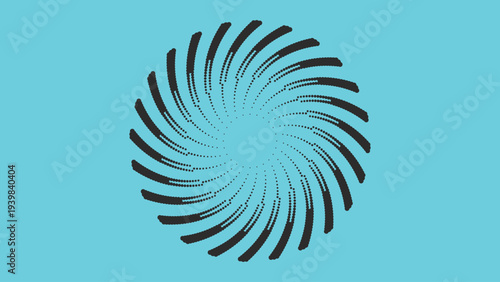 Halftone spiral vortex graphic element for modern poster design and dynamic brand identity visuals