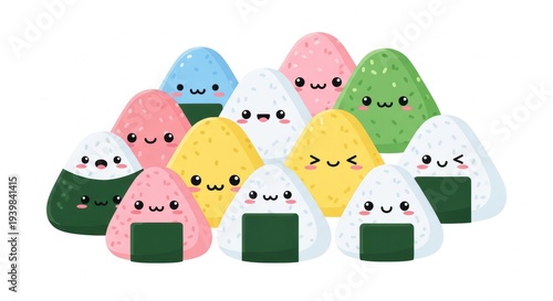 Kawaii Onigiri Rice Balls Characters