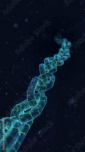 Digital Chain Links Connecting in Cyberspace Network