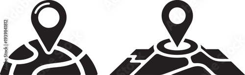 Map Location Pointers Icons: Vector Set for Navigation and GPS Services