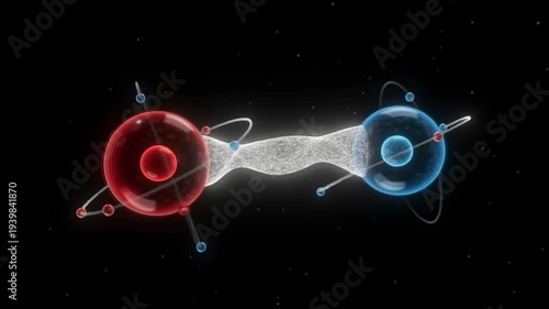 Atomic Fusion Reaction Glowing Energy Transfer
