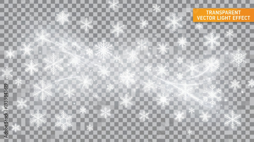 White sparkles and stars on transparent background vector light effect.