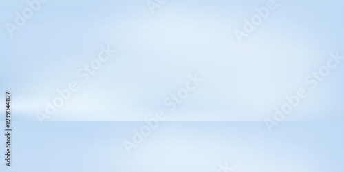 Blue studio room. Limbo light background. Abstract 3d backdrop for product presentation. Minimal wall scene. Showcase, promotion display. Vector stage mockup illustration