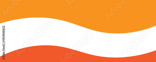 vector illustration of long orange colored ribbon banner with white frame